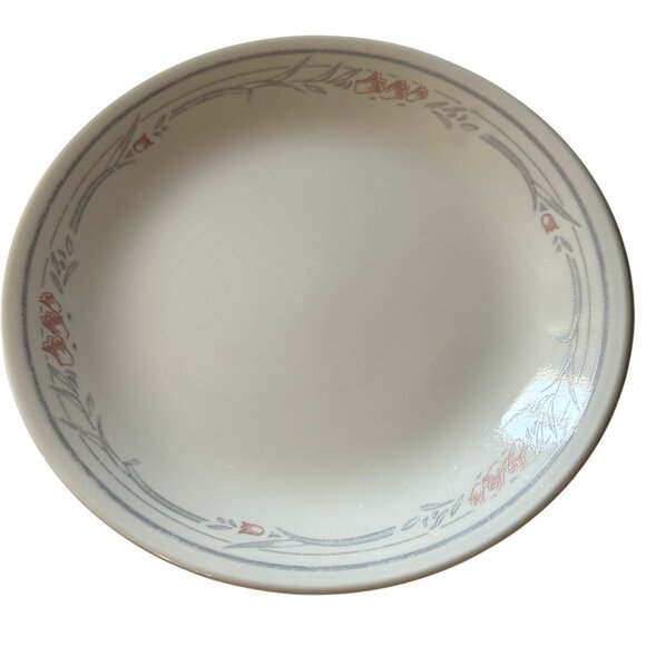 Set Of 3 Corelle Tulip Rose Floral Rimmed Dessert Plates 8.5 Inch Diameter FLAW - Picture 1 of 7